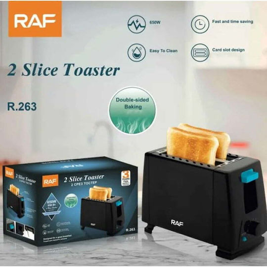 Raf R.263 Φρυγανιέρα 2 Θέσεων 650W Μαύρη