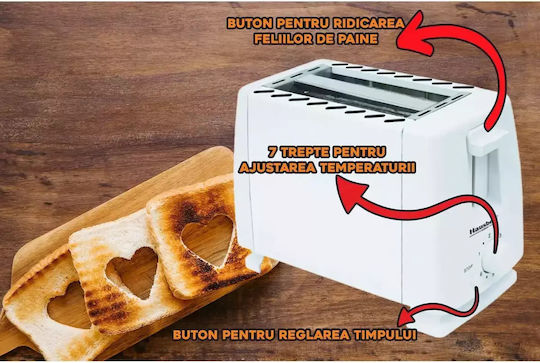 Hausberg Hausberg HB-150AB Тостер Двуместна 750W Бяла