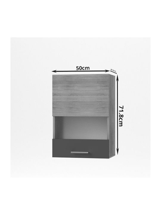 Alina Wall Kitchen Cabinet Sonomo-Mokka 50x30.5x71.8cm