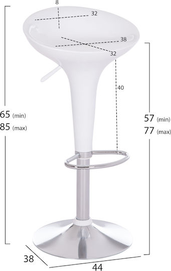 Scaun Bar Daisy Alb 44x38x85buc