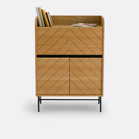 Secretary Desk Cameron Wooden Beige 84x40x117cm