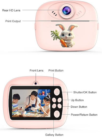 AM300 Children's Camera 20MP Full HD (1080p) with Thermal Printing Optical Zoom 8x Purple
