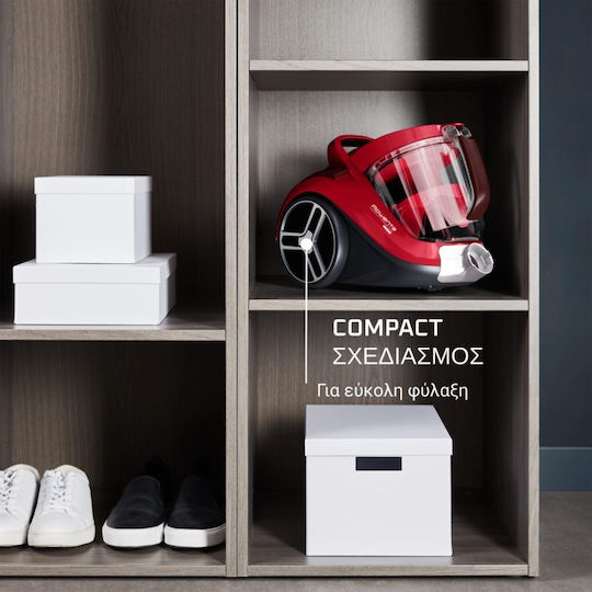 Rowenta Compact Power Xxl Ηλεκτρική Σκούπα 750W με Κάδο 2.5lt Κόκκινη
