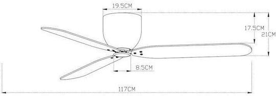 Luma Ανεμιστήρας Οροφής 117cm Καφέ / Μαύρος
