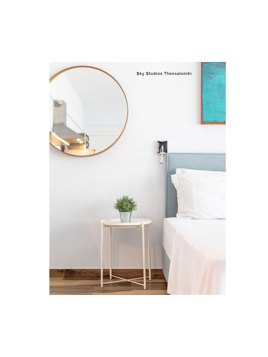 Round Side Table Metal White M42xL42xH53cm