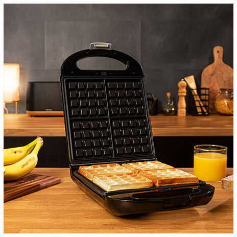 Cecotec Rock´nToast Waflle Family 03200 Mașină de făcut clătite cu 4 locuri în formă dreptunghiulară 1500W