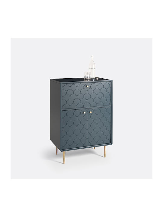 Μπουφές από Ξύλο & Μέταλλο Μπλε 70x40x99cm