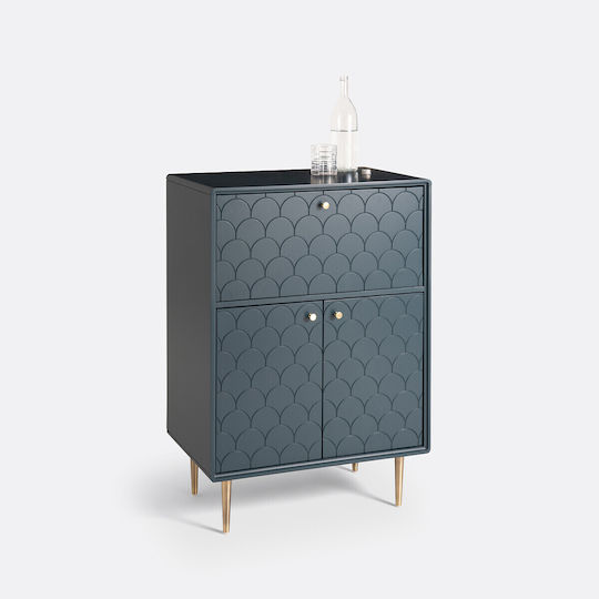 Μπουφές από Ξύλο & Μέταλλο Μπλε 70x40x99cm