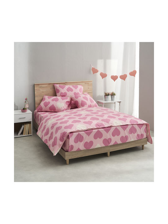 Charalambidis Textiles Pillowcase Set Pink 52x72cm.