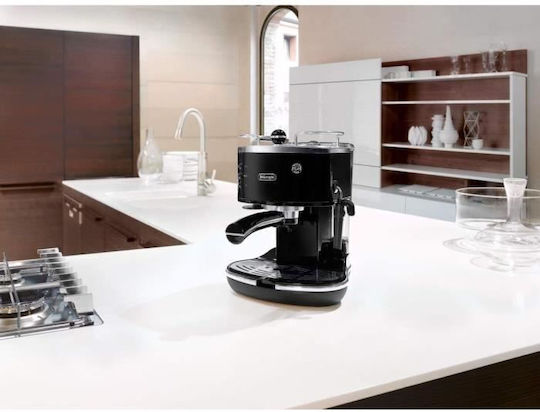 De'Longhi Icona Μηχανή Espresso 1100W Πίεσης 15bar Μαύρη