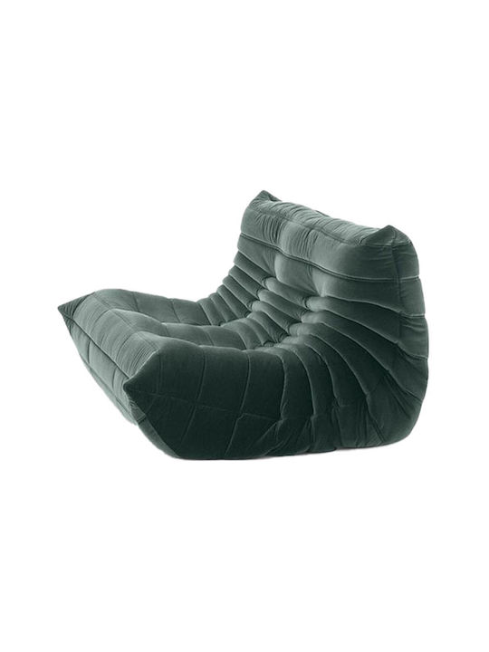 Togo Two-Seater Couch Dark Green 132x102x70cm