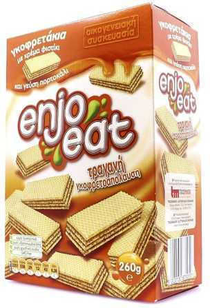 enjoeat Γκοφρέτα Κρέμα Φυστίκι & Πορτοκάλι 260gr