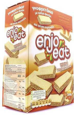 enjoeat Γκοφρέτα Κρέμα Φυστίκι & Πορτοκάλι 260gr