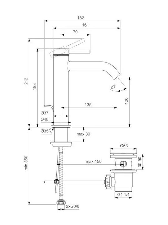 Ideal Standard Mischung Waschtischarmatur Bronze