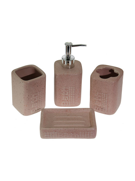 Viosarp Viosarp Badezimmerzubehör-Set Keramik Rosa 4 Stück