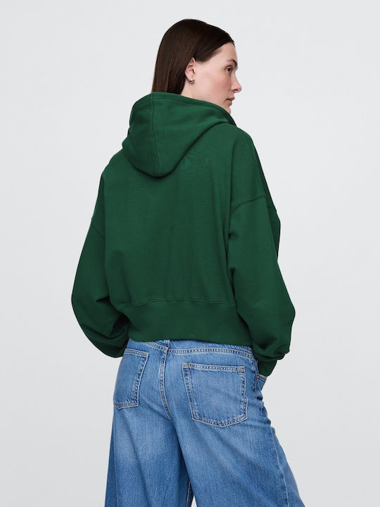 Long Women's Sweatshirt Jacket Hooded Balsam Tree Green