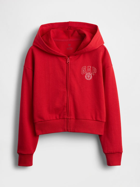 Cropped Women's Sweatshirt Jacket Hooded Tomato Sauce