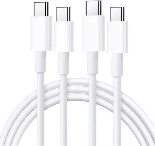 Regular USB 2.0 Cablu USB-C bărbătesc - USB-C Alb 1m