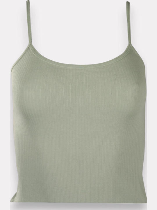 Βαμβακερό Light Green Γυναικείο Φανελάκι