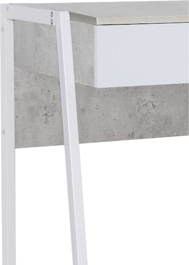Desk Cement Effect Gray White MDF PVC Legs 100x48x76 cm