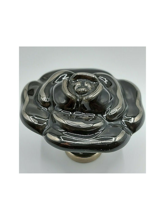 Porcelain Italian Furniture Knob Premiere 1492-arg1 Chrome Diameter 52 Porcelain