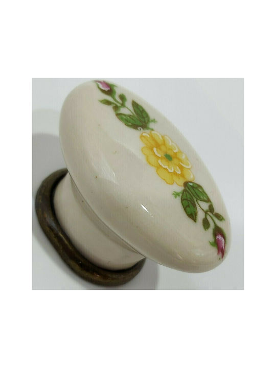 Italian Furniture Knob Gem 9091-000-brz1 Bronze Antique Porcelain