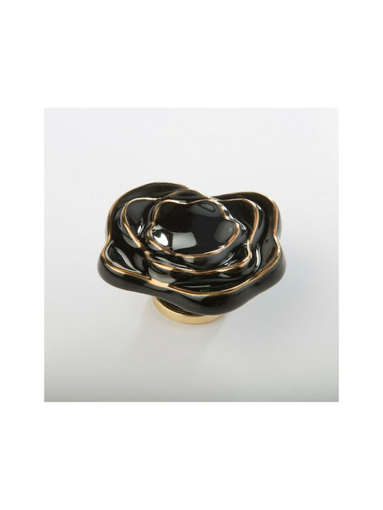 Porcelain Italian Furniture Knob Premiere 1332-oro1 Ø64 Glossy Gold Porcelain