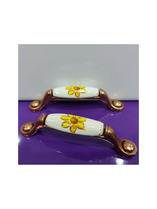 Porcelain Italian Furniture Handle Premiere 1473-14a1 Copper Size 9.6cm Porcelain