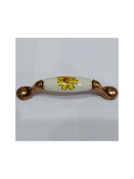 Porcelain Italian Furniture Handle Premiere 1473-14a1 Copper Size 9.6cm Porcelain