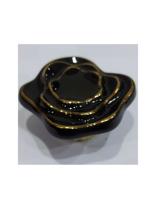 Porcelain Italian Furniture Knob Premiere 1332-oro1 Ø64 Glossy Gold Porcelain