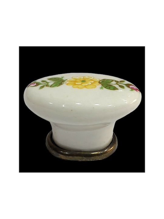 Italienischer Möbelknopf Gem 9091-000-brz1 Bronze Antik Porzellan