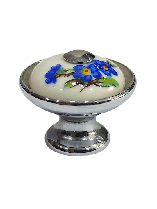 Porzellan Italienischer Möbelknopf Gem 9095-ino1 Chrom Glänzend Porzellan