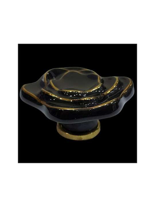 Porcelain Italian Furniture Knob Premiere 1332-oro1 Ø64 Glossy Gold Porcelain