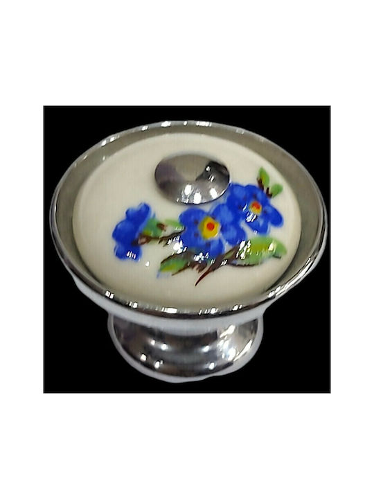 Porzellan Italienischer Möbelknopf Gem 9095-ino1 Chrom Glänzend Porzellan