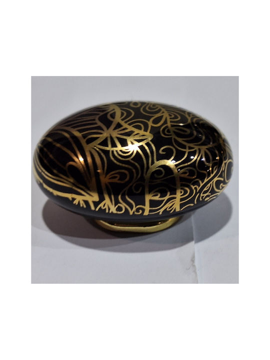 Porcelain Italian Furniture Knob Premiere 1282-oro1 Gold Glossy Porcelain