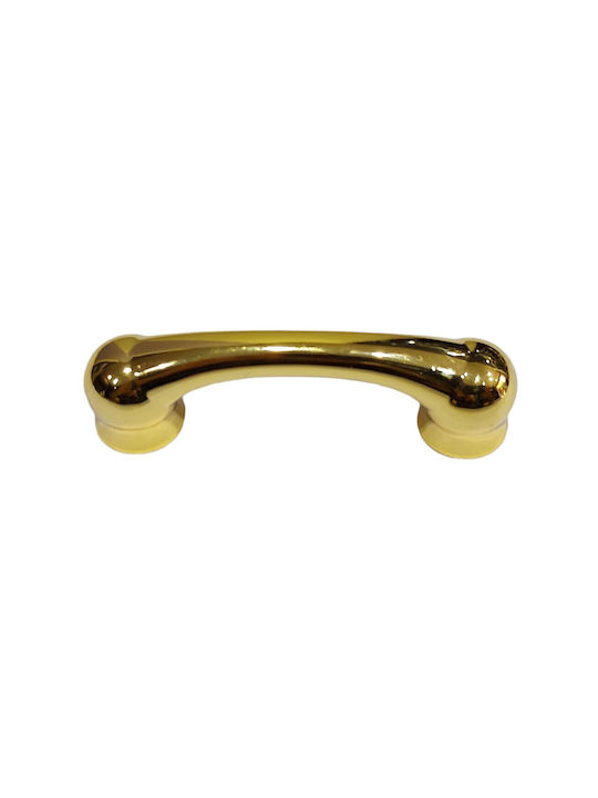 Italian Furniture Handle Mandelli 9012-oro Gold Glossy Size 6.4cm