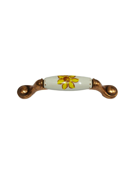 Porcelain Italian Furniture Handle Premiere 1473-14a1 Copper Size 9.6cm Porcelain