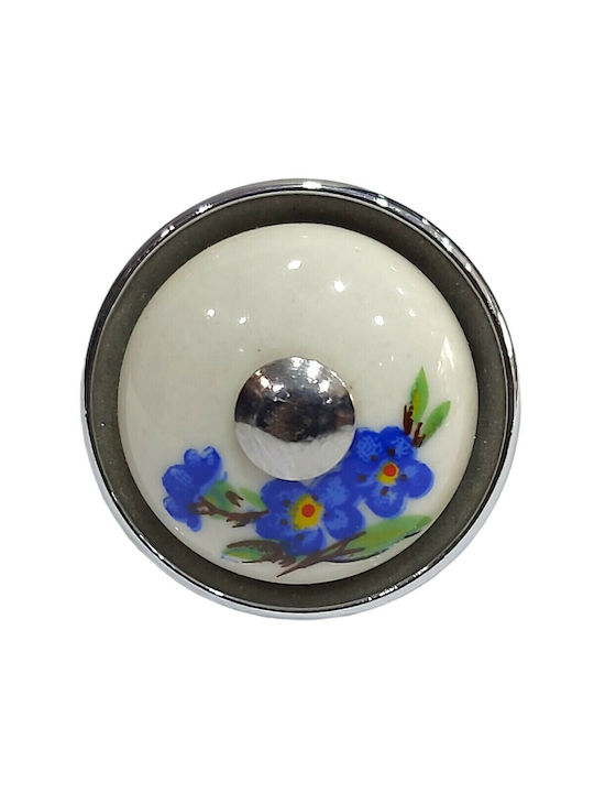 Porzellan Italienischer Möbelknopf Gem 9095-ino1 Chrom Glänzend Porzellan