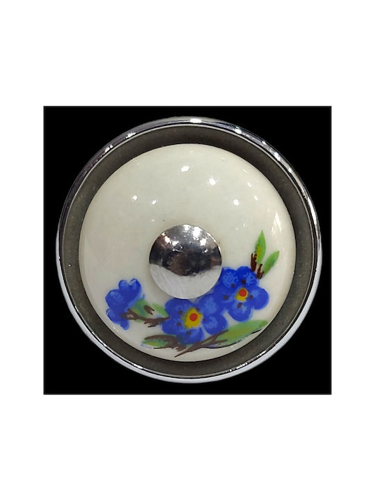Porzellan Italienischer Möbelknopf Gem 9095-ino1 Chrom Glänzend Porzellan