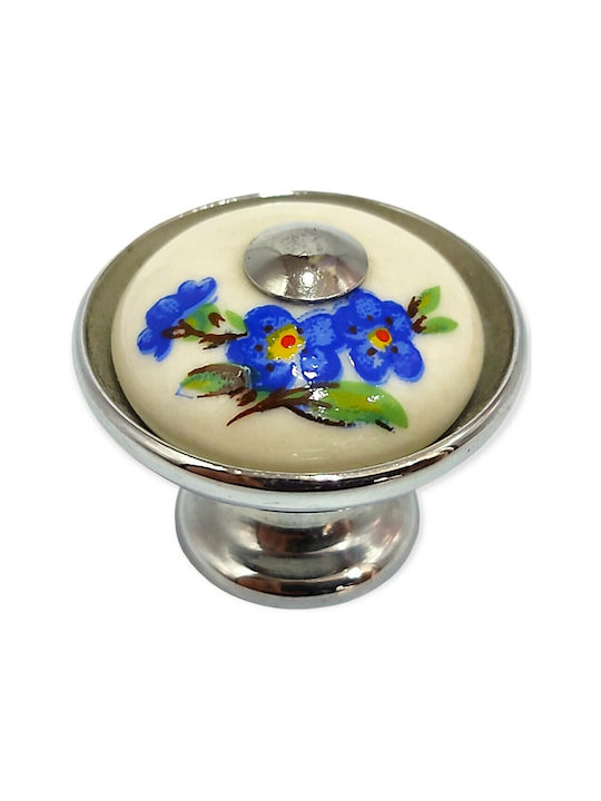 Porzellan Italienischer Möbelknopf Gem 9095-ino1 Chrom Glänzend Porzellan