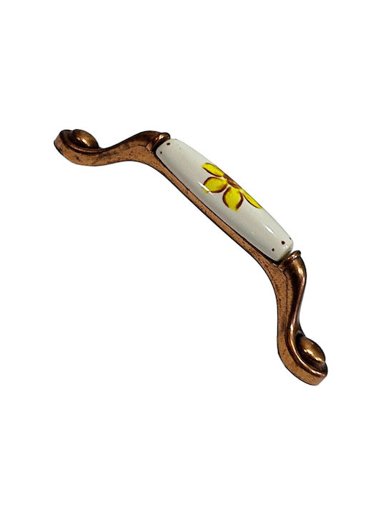 Porcelain Italian Furniture Handle Premiere 1473-14a1 Copper Size 9.6cm Porcelain