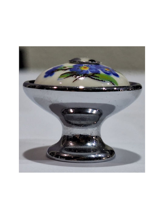 Porzellan Italienischer Möbelknopf Gem 9095-ino1 Chrom Glänzend Porzellan