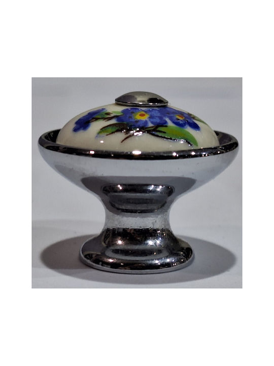 Porzellan Italienischer Möbelknopf Gem 9095-ino1 Chrom Glänzend Porzellan