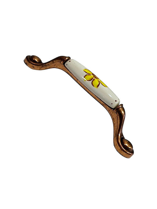 Porcelain Italian Furniture Handle Premiere 1473-14a1 Copper Size 9.6cm Porcelain