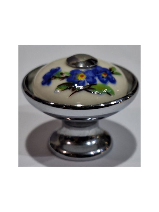 Porzellan Italienischer Möbelknopf Gem 9095-ino1 Chrom Glänzend Porzellan