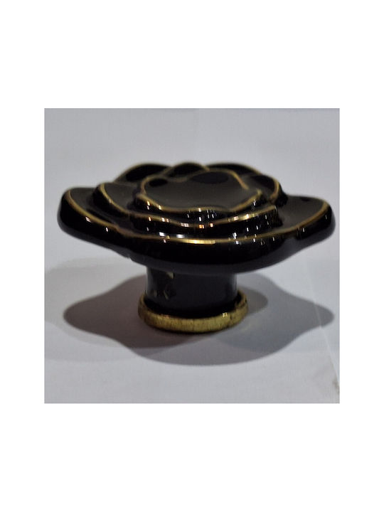 Porcelain Italian Furniture Knob Premiere 1332-oro1 Ø64 Glossy Gold Porcelain