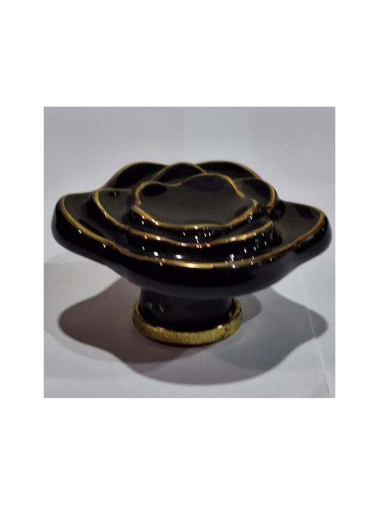 Porcelain Italian Furniture Knob Premiere 1332-oro1 Ø64 Glossy Gold Porcelain
