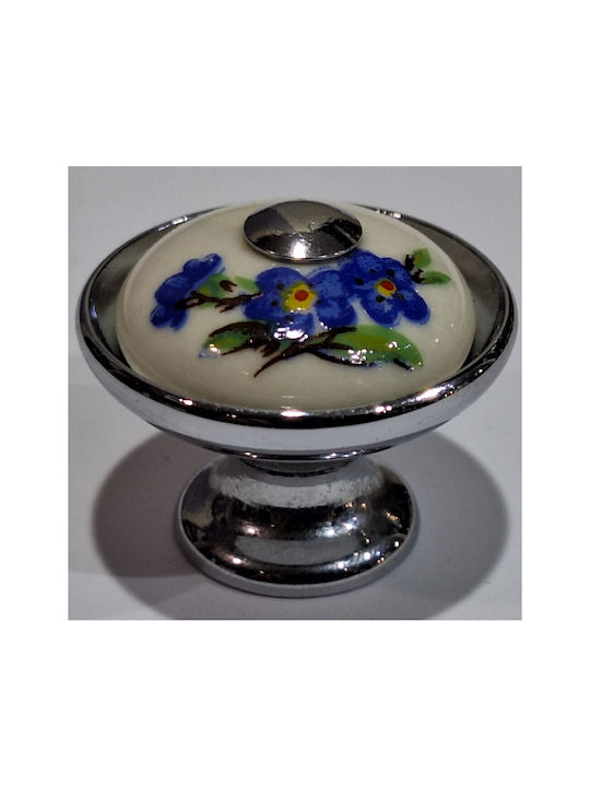 Porzellan Italienischer Möbelknopf Gem 9095-ino1 Chrom Glänzend Porzellan