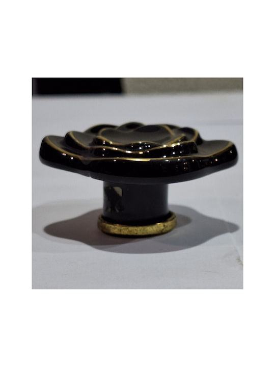 Porcelain Italian Furniture Knob Premiere 1332-oro1 Ø64 Glossy Gold Porcelain