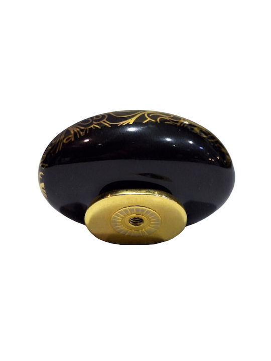 Porcelain Italian Furniture Knob Premiere 1282-oro1 Gold Glossy Porcelain